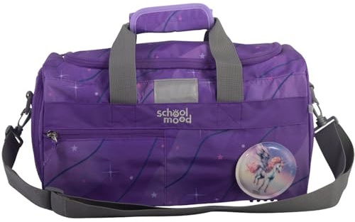 School-Mood Borsa sportiva per la scuola elementare, spaziosa, con scomparto bagnato, chiusura lampo, tracolla rimovibile e superfici riflettenti, borsa da allenamento e borsa per il tempo libero