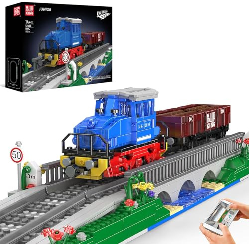 Mould King 12038 MOC Technik Ferngesteuert ESU KG230 Diesel Locomotive Eisenbahnen Zug Bauklötze Set Baukasten 1117 Stück Mit Schienenlieferung Güterwagen APP Technologie Klemmbausteine Bausatz
