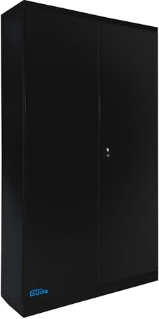 Güde Werkzeugschrank TYP C Black Line Robuster Stahlschrank mit 4 höhenverstellbaren Fachböden, Zylinderschloss und 180° Öffnungswinkel Ideal für Werkstätten Garagen und Büros Profi-Qualität