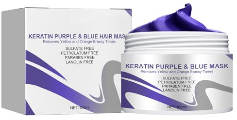 Boxiatil Haarmaske für trockenes und blondiertes Haar, Vitamins Keratin Haarkur Silber Haar Maske, Haarmaske für blondes, blondiertes oder gesträhntes Haar, Neutralisiert Gelbstich