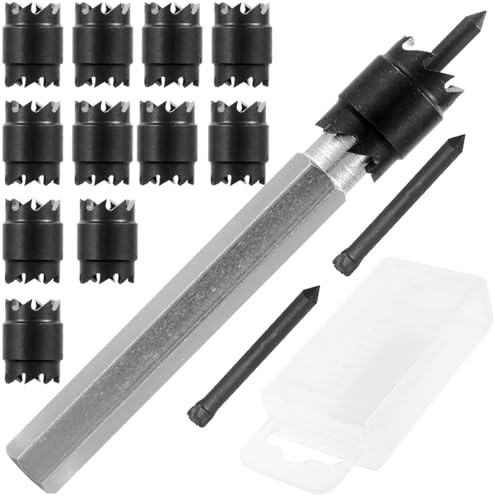 VMBQRTI 14-Pack Spot Weld Cutter Sets, Double-Sided 3/8 HSS Spot Weld Drill Bits, Hex Shank Sheet Metal Hole Cutters for Power Drills, Ideal for Spot Welding Removal