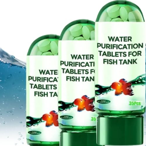 Potente tableta de purificación de agua para acuario, purificación rápida de agua, segura para peceras, tabletas de purificación de agua para peceras, removedor de acuarios