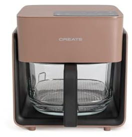 CREATE/AIR FRYER STUDIO CRYSTAL/Freidora sin aceite 4.2 L sin vaporizador de agua moca/Capacidad 5-6 raciones, 6 programas, bandeja de cristal, control de tiempo y tempertura, 1300W
