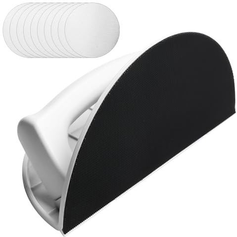 Lijadora de mano semicircular multifuncional, kit de lijadora de mano autoadhesiva + con 10 papel de lija, ideal para esquinas y curvas estrechas, juego de lijado de pared para pulir y lijar
