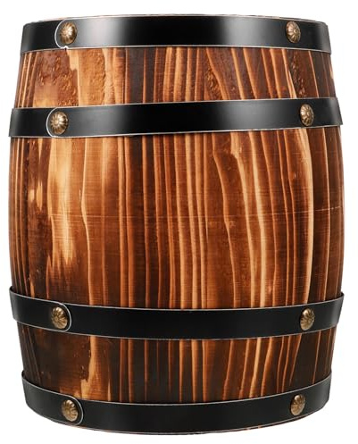 ELAYARD Botte in Legno per Decorazione retrò dal Design Unico e Finemente Lavorata, Elegante Vaso a Forma di Botte per Cucina o Giardino
