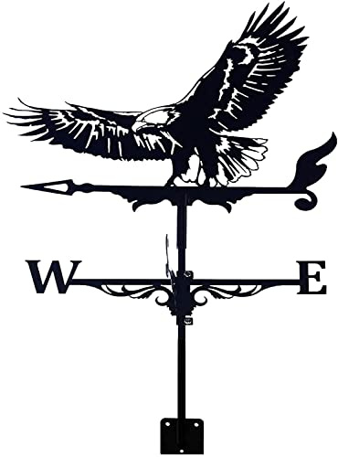 XJBTBA Garten-Wetterfahne, Adler-Skulptur, Windrichtungsanzeiger, Wetterfahne, Gusseisen-Windfahne die im Freien, Hofdekoration für den Außenbereich, Dachmontage