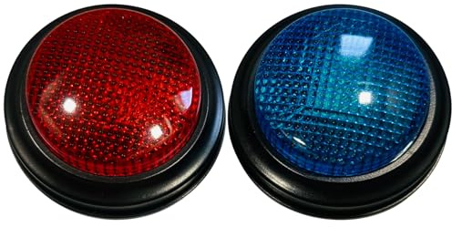 HAPINARY 2 Piezas Zumbadores para Concursos Luz y Sonido Botones Interactivos para Aula y Familia Sistema de Respuesta Rápida para Competencias Educativas