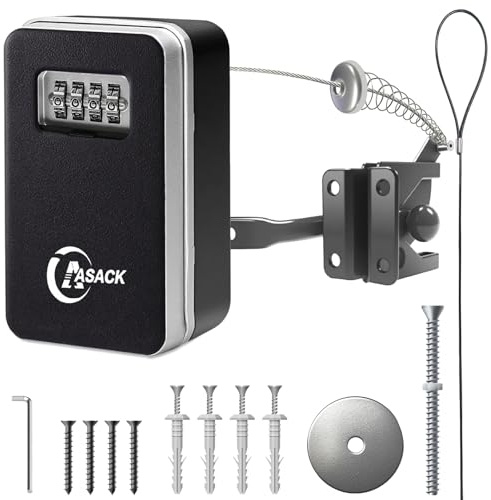 Gate Latch -Secure Keyless and Latch with 2-Way Access,Metal,Durable & Versatile for Metal,Wood,and Vinyl Fence,2 Install Method for Privacy Fence,Outdoor Fence,Barn Door Lock,Wooden Fence(Black)
