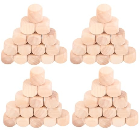 CHICAMPERA 50 pezzi Dadi in Legno Non Verniciati con Angoli Arrotondati Cubi Lisci Sicuri e Resistenti per Giochi da Tavolo Progetti DIY Insegnamento Matematico e Attività di Festa