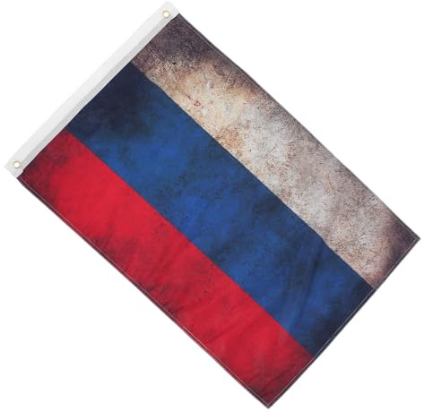 CIYODO Drapeau Russe Vintage Polyester 60x90 Cm pour Décoration Extérieure Jardin Fête Couleurs Vintage Résistantes Vent Résistant à L’usure