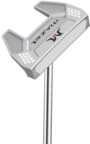 MAZEL Putter da golf con faccia fresata CNC per uomini e donne, albero in acciaio inossidabile da 89 cm fornisce maggiore consistenza e stabilità (argento (coppia zero)