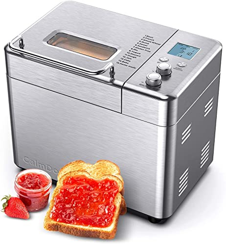 LCD-Display & Kühlöffnungen Brotbackautomat Bread Maker Ohne Loch Im Brot Brotbackautomaten Brotbackmaschine ideal für Haushalt und Camping,einfachen Bedienung und Kontrolle