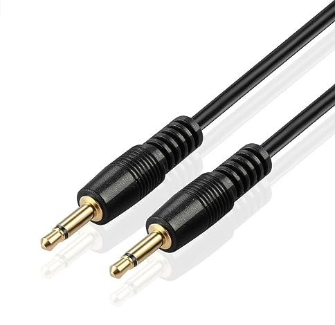 TNP Klinkenkabel, 3,5 mm-Klinkenstecker, Mono-Audio-Kabel, 7,5m, Aux-Kabel, 3,5 Klinke auf 3,5 Klinke für Pre- Amp, Power Amplifier, 12V Trigger für Amplifier, schwarz