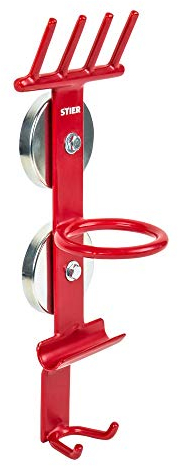 STIER Magnethalter für Druckluft-Werkzeug, Tragkraft 10 kg, geeignet für Werkstattwagen und Hebebühnen, hält Schlagschrauber, Reifenfüller, Ratschenschrauber, starker Dauermagnet für sicheren Halt