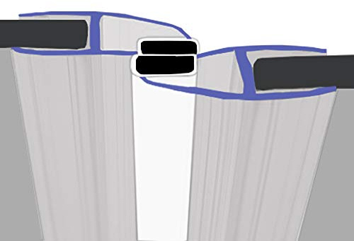 Magnetic Shower Seals | Sold in Pairs | Fits 8-10mm Glass | Protruding Side Magnets Normally Found on Pivot Doors | 2 Metres Long | MAG026
