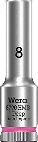 Wera 05004530001 8790 HMB Deep Socket, Light Pink, 8.0 mm