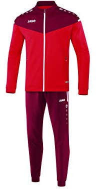 JAKO Kinder Trainingsanzug Polyester Champ 2.0, Rot/Weinrot, 116