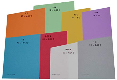 EURO Münzen Handrollpapier im Set 10/25/50/100/500 je Sorte 1 Cent bis 2 EUR EUR Münzrollpapier (50x je Sorte)