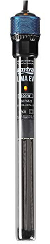 Amtra Klima EVO - Riscaldatore automatico per acquari fino a 100 litri, regolabile da 18 a 34 gradi, provetta in quarzo infrangibile, con ventose, potenza 100W