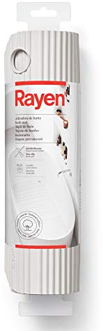 Rayen Bain Douche, Qualité maximale. 100% Caoutchouc Naturel, Tapis antidérapant, Mesures: 86 x 33 cm, Gris Clair, Medidas 2340.01