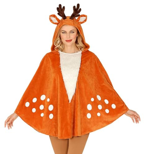 W WIDMANN MILANO Party Fashion - Poncho mit Kapuze, Tierkostüm für Erwachsene, Umhang für Karneval, Mottoparty