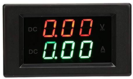 DC0~100V 20A Voltímetro Amperímetro, Amperímetro de Pantalla Dual Voltímetro, LED Probador de Corriente de Voltaje de Pantalla Digital, para Monitorear el Voltaje de la Batería de Almacenamiento