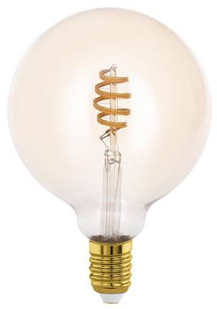 EGLO connect.z Smart Home LED lampor E27, G125, ZigBee, app och röststyrning, dimbar, ljusfärg justerbar, 360 Lumen, 5 W, vintage glödlampa bärnstensfärgad