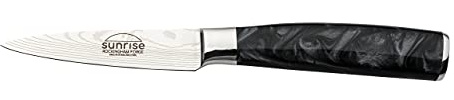 Rockingham Forge Sunrise Collection, coltello da spelucchino da 3,5 pollici, acciaio inossidabile con manici in resina, Jet Black