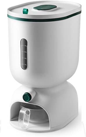 ZQDMYT Cereal Dispenser Countertop Cereal Dispenser，Food Dispenser With Scaled Storage Grain Dispenser One-click Output Hermetically Sealed Household Airtight (Color : Green-11kg)