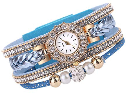 Generic Women's Vintage Quartz Fashion Wrist Watch - Sky Blue, 25mm Band, No Battery, Adult, Female, Watch, Wristwatch, Vintage Fashion, 10103541031