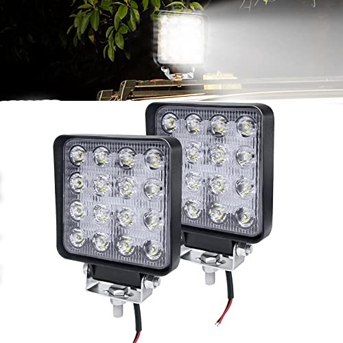 LZQ Arbeitsscheinwerfer Led 12v Zusatzscheinwerfer Auto 2x 48W LED Arbeitsscheinwerfer IP67 Offroad Scheinwerfer für JEEP SUV Bagger - 2 Stück