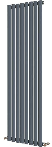 Radbliss Oval Column Vertical Radiator 1600x472mm Anthracite Single Central Heating Upright Tall Designer RAD