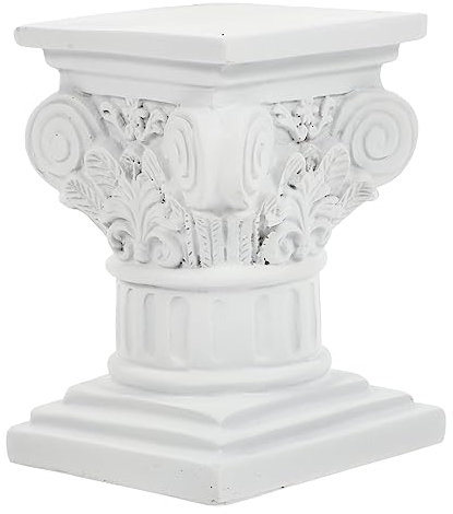 ORFOFE 1Pc Roman Pillar, Roman Column Resin Statue, Centerpiece Pedestal Stand Figurine Sculpture, for Wedding Home Garden Indoor Outdoor Decoration Lightweight - Square (White)