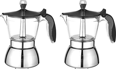 Speesy 2 caffettiere per moka, 4 tazze, macchina per caffè cubano con percolatrice per caffè espresso italiano