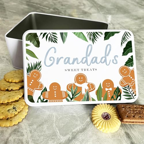 Gingerbread Granddad's Sweet Treats Personalised Gift Cookies Treats Biscuit Tin Personalised Gift | Custom Gift | Personalized Tin | Cake, Biscuit & Treat Tins | Gift For Her | Gift For Him