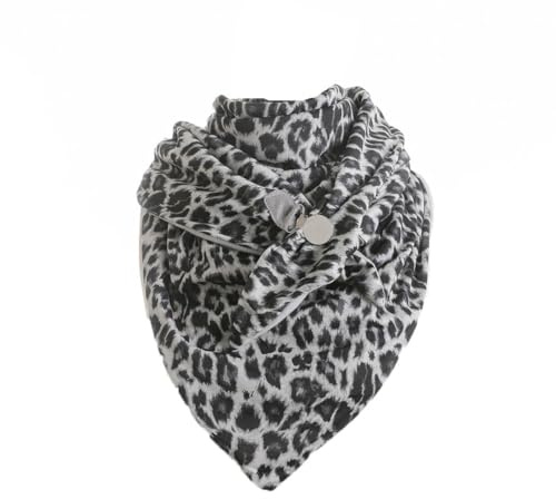 Hiseng Damen Schals Groß Dreieck Winter Dreieckstuch Warmer Lieblingsschal Scarf Knopf Chic Schal Poncho Druck Schals Soft Wrap Lange Stola