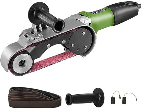 SNBGRYE MáQuina Trefiladora Y Pulidora De Tubos Redondos, MáQuina Manual De Cinta para Acabado De Tubos, 6 Velocidades (700-3000r/Min), Rectificado, Trefilado Y Pulido De 270°