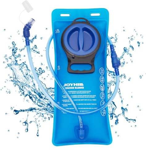 JOYHILL 1.5L 2L 3L TPU Trinkblase mit Beissventil, auslaufsicher Wasserbehälter, Trinkbeutel wasserdichte Trinkrucksack Wanderrucksack für Bergsteigen Campen Kampieren Radfahren Wandern