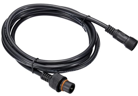PATIKIL 6,56 ft 2-poliges Verlängerungskabel, 18AWG wasserdichter IP67-Stecker mit männlichem und weiblichem Ende für LED-Streifen, schwarz