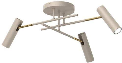 Licht-Erlebnisse Deckenstrahler Metall Beige Gold Wohnzimmer Küche B:89 cm GU10 bis 8 W flexibel 3-flammig elegant stilvolle Deckenlampe Flur STAMKAN