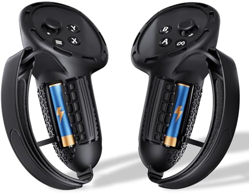 SUPERUS Upgraded Controller-Griffabdeckung für Meta Quest 3S/Quest 3 Zubehör, Vollständig aus Silikon, Controller-Griffabdeckungen für Quest 3S/Quest 3 mit Batterieöffnung und Knöchelriemen-Schutz