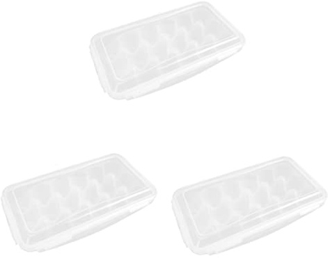 Uonlytech 3stücke Eieraufbewahrungsbox Aus Lebensmittelechtem Fächer Stapelbar Deckel Für Kühlschrank Und Haushalt Langlebig Und Leicht Zu Reinigen Für Organisation Von Eiern