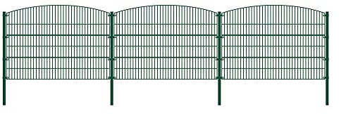 Doppelstabmattenzaun MORATA Berg Höhe: 120 cm/Länge: 20 m 2x Eckpfosten I Gartenzaun, Mattenzaun
