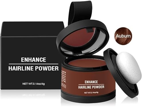 Ansatzpuder, Haar Concealer zur Haarverdichtung für Frauen und Männer, Haaransatz Ausbessern & Haarausfall Abdecken, Wasserfestes Haar Make-up zum Ansatz kaschieren (Auburn, 1Pcs)