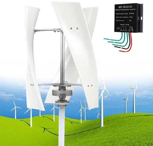 ZEEKYFOR Turbina Eolica da 12000W, Generatore Eolico Verticale a 3 Pale, Generatore Eolico a Magnete Permanente CA Trifase, Kit Turbina Eolica con Controller, per Uso Domestico,48V