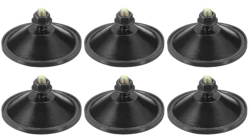 PATIKIL Suction Cups 55mm/2.2, 6 Pack Extra Strong Adhesive Suction Holder M6 Screw Black PVC Sucker Pads for Wall Door Glass Window Car