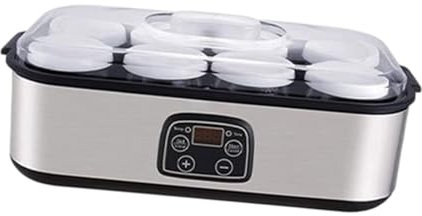 Fenteer Yogurtiera con 8 vasetti di yogurt, professionale, macchina per yogurt automatica da 1,4 litri
