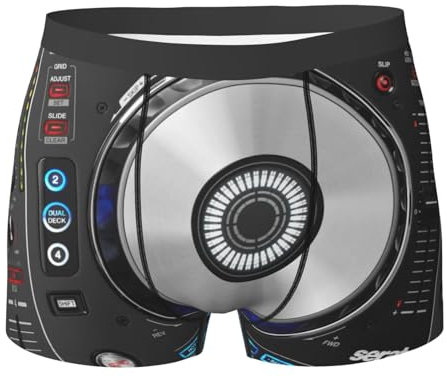 Hnnkloy Contrôleur DJ numérique, caleçon Boxer pour Hommes, sous-vêtements Extensibles Confortables,XL