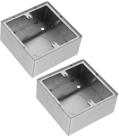 OSALADI 2pezzi Scatola Elettrica in Acciaio Inox Tipo Da Ignifuga Montaggio Superficiale Per Interruttore Parete e Pannello Di Prese Adatta Stili Di Arredamento