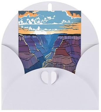 (Grand Canyon)-Druck, Premium-Perlglanz-Grußkarten mit weißen Umschlägen, schimmernde Geburtstags-, Weihnachts- und Hochzeitskarten, innen blanko.